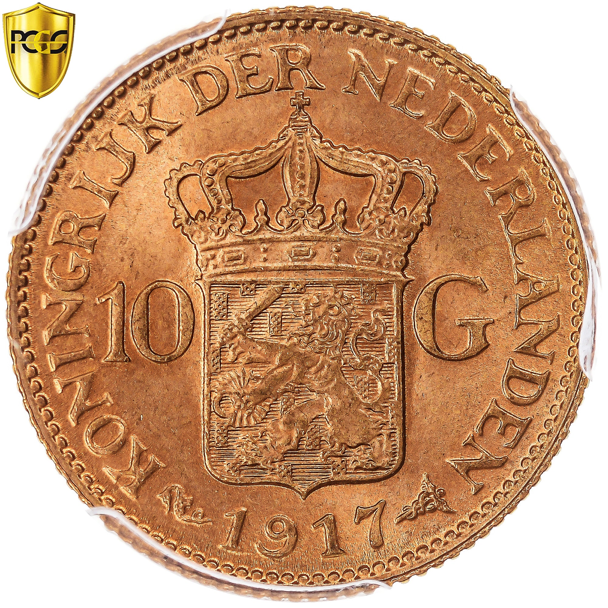 Münze, Niederlande, Wilhelmina I, 10 Gulden, 1917, Utrecht, PCGS, MS67, STGL