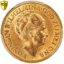 Monnaie, Pays-Bas, Wilhelmina I, 10 Gulden, 1925, Utrecht, PCGS, MS63, SPL, Or