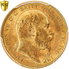Moneta, Australia, Edward VII, Sovereign, 1907, Sydney, PCGS, MS63, SPL, Oro