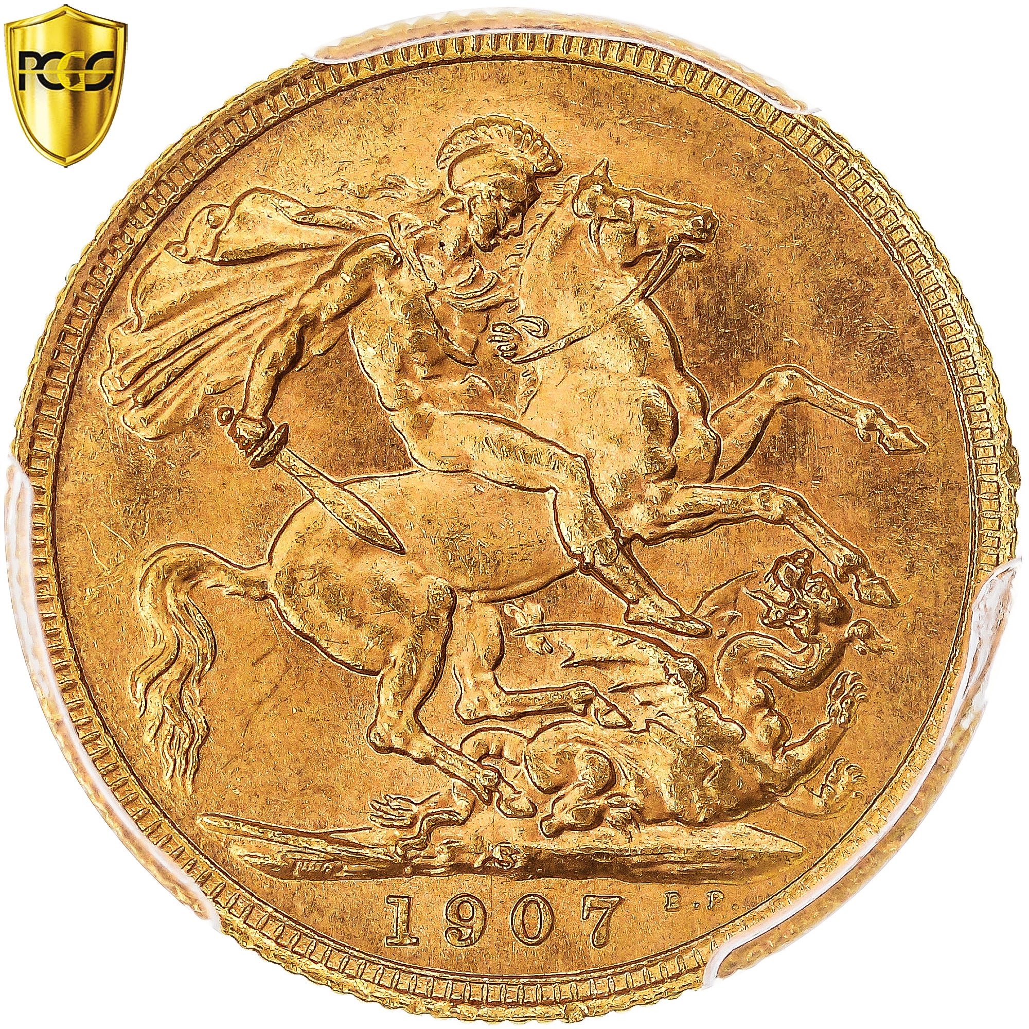 Moneta, Australia, Edward VII, Sovereign, 1907, Sydney, PCGS, MS63, SPL, Oro