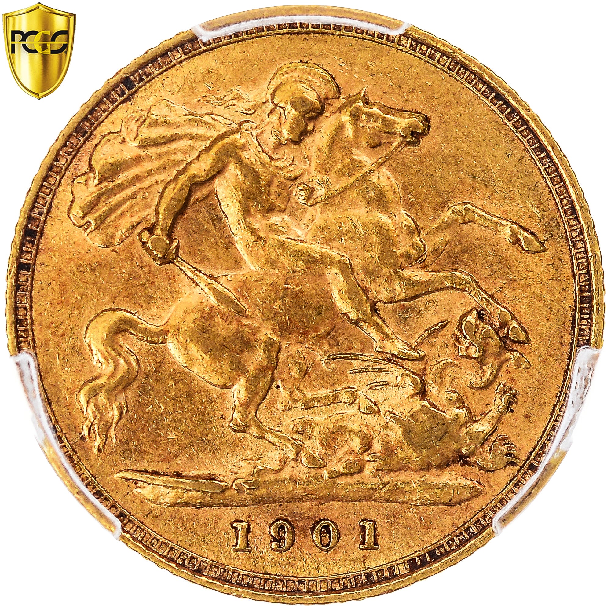 Münze, Großbritannien, Victoria, 1/2 Sovereign, 1901, London, PCGS, AU55, VZ