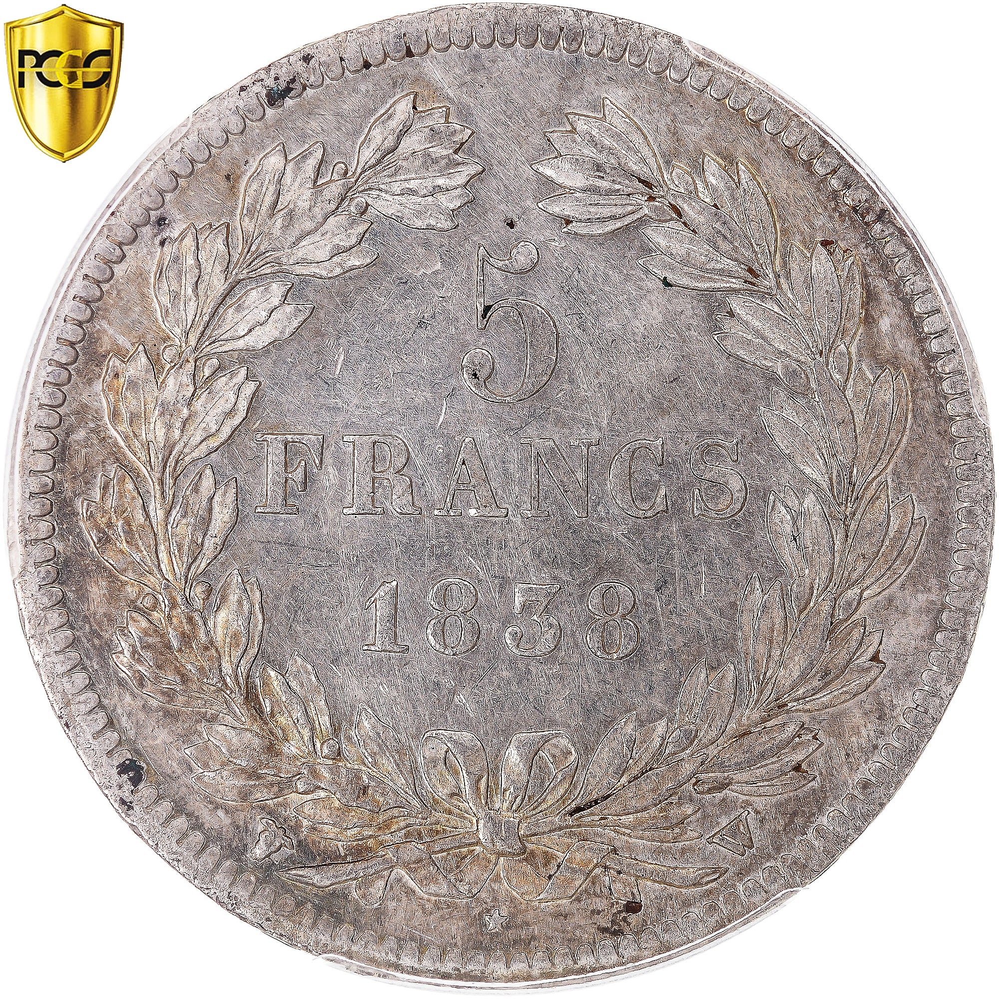 Coin, France, Louis-Philippe, 5 Francs, 1838, Lille, PCGS, AU Details