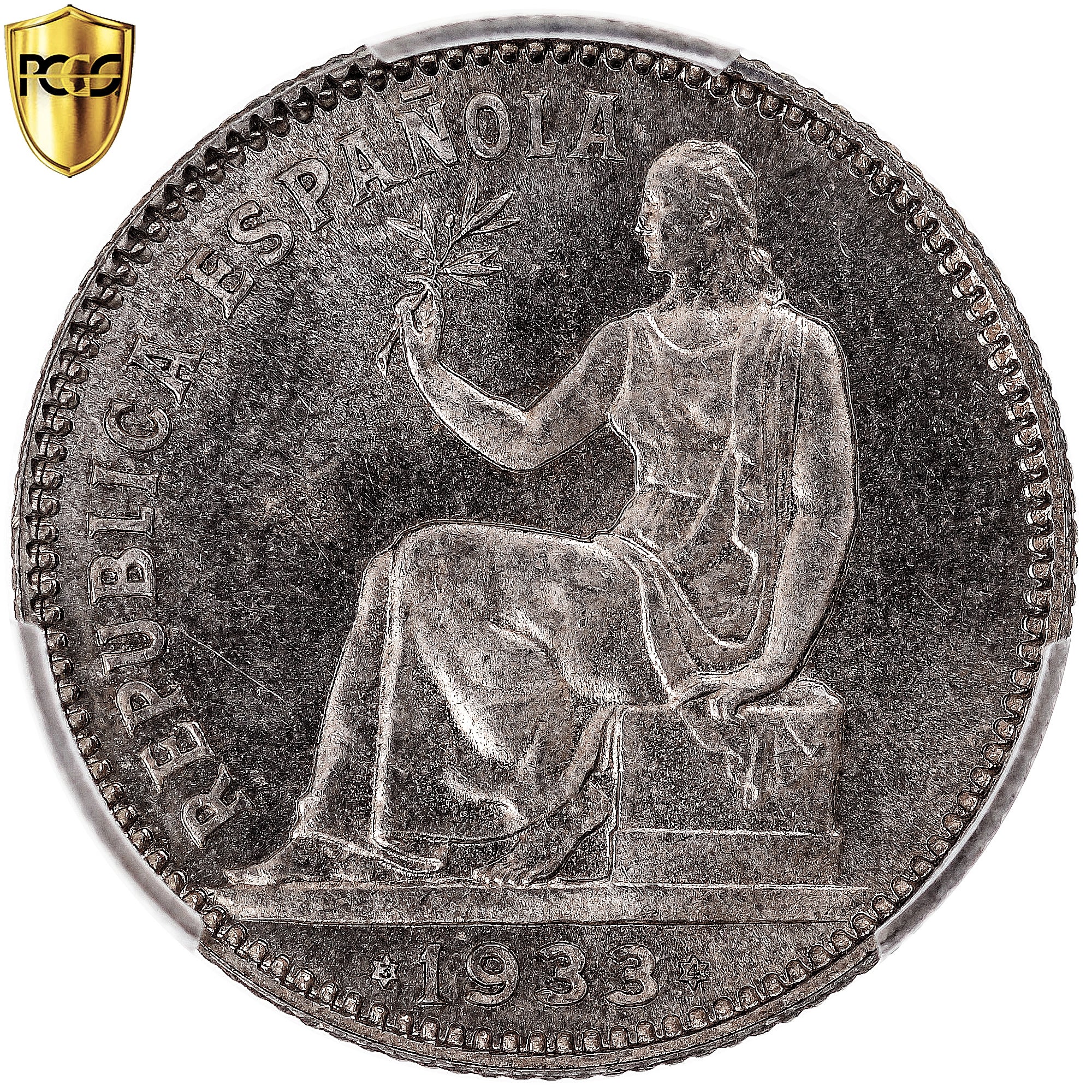 Coin, Spain, Peseta, 1933, Madrid, PCGS, MS65, MS(65-70), Silver, KM:750