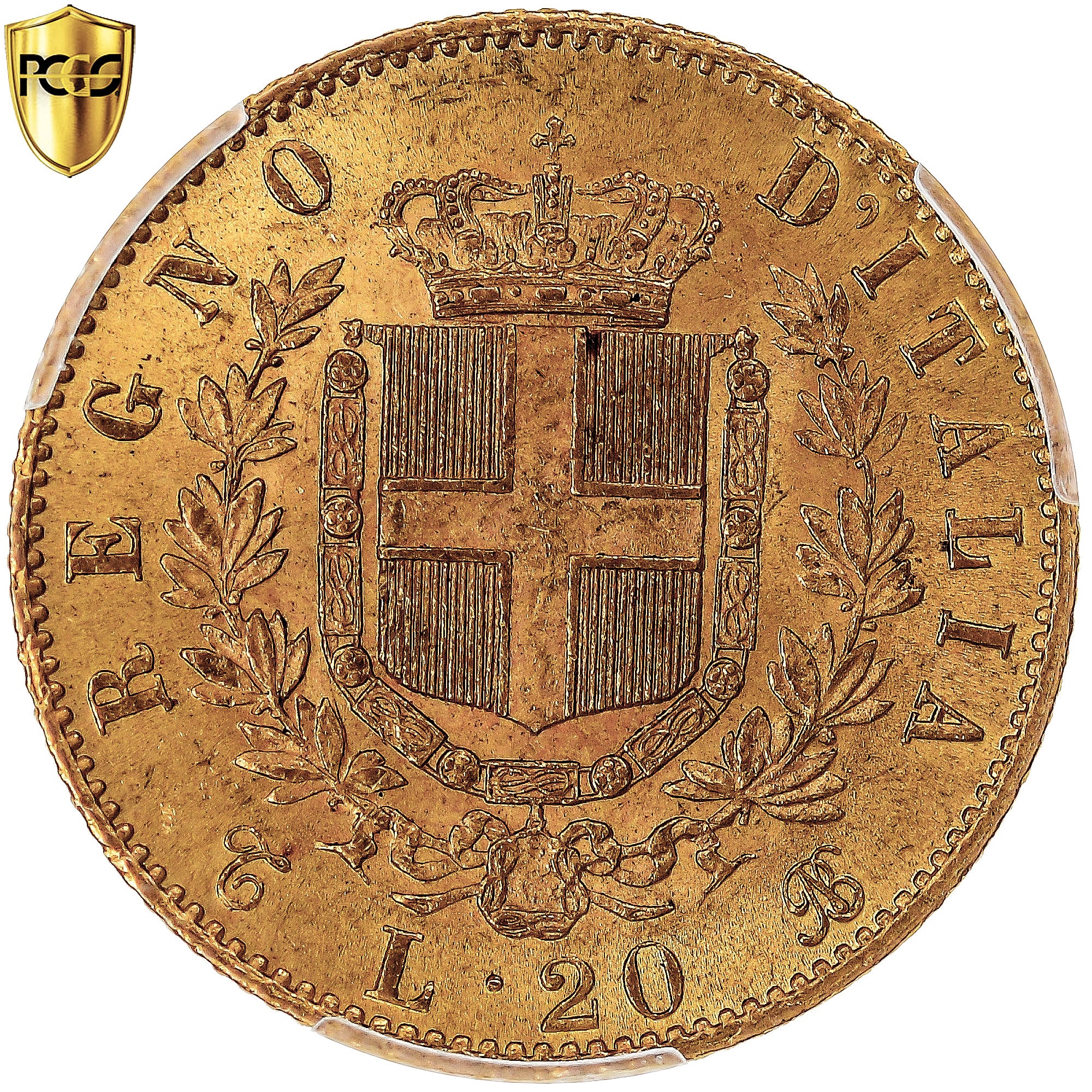 Monnaie, Italie, Vittorio Emanuele II, 20 Lire, 1865, Torino, PCGS, MS63, SPL