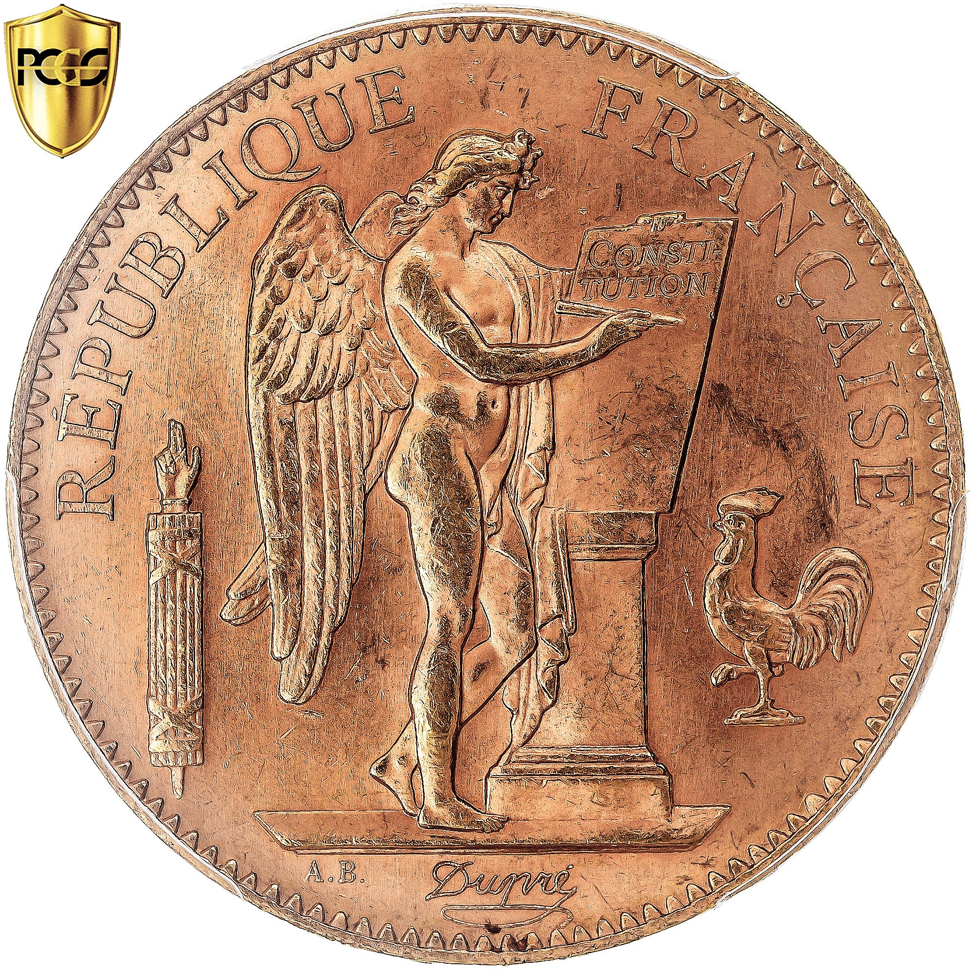 Münze, Frankreich, Génie, 100 Francs, 1911, Paris, PCGS, MS63, UNZ, Gold
