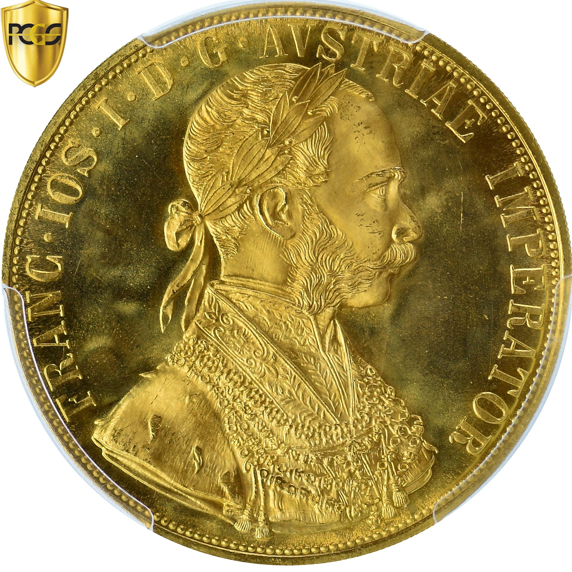 Coin, Austria, Franz Joseph I, 4 Ducat, 1915, Vienne, Official restrike, PCGS