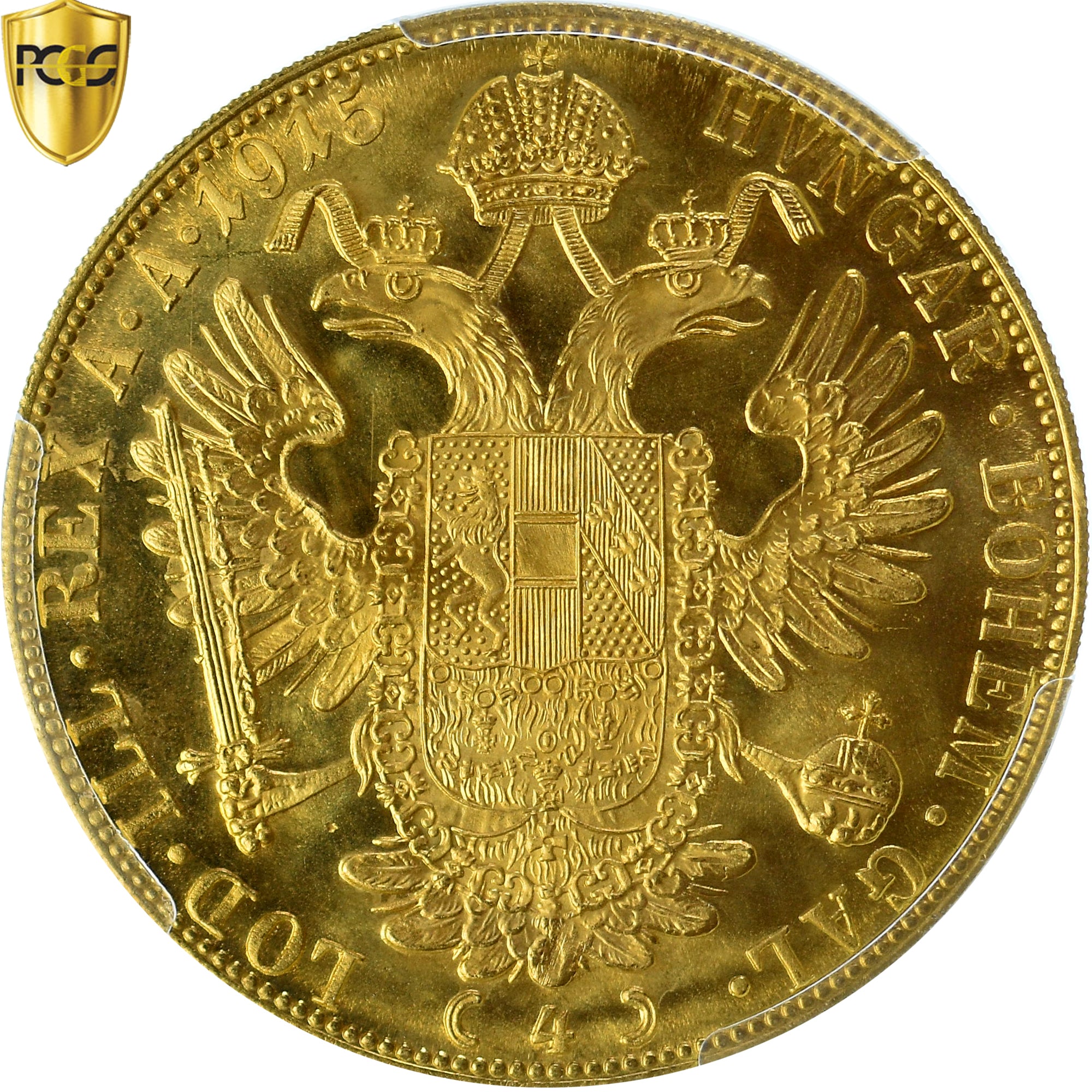 Coin, Austria, Franz Joseph I, 4 Ducat, 1915, Vienne, Official restrike, PCGS