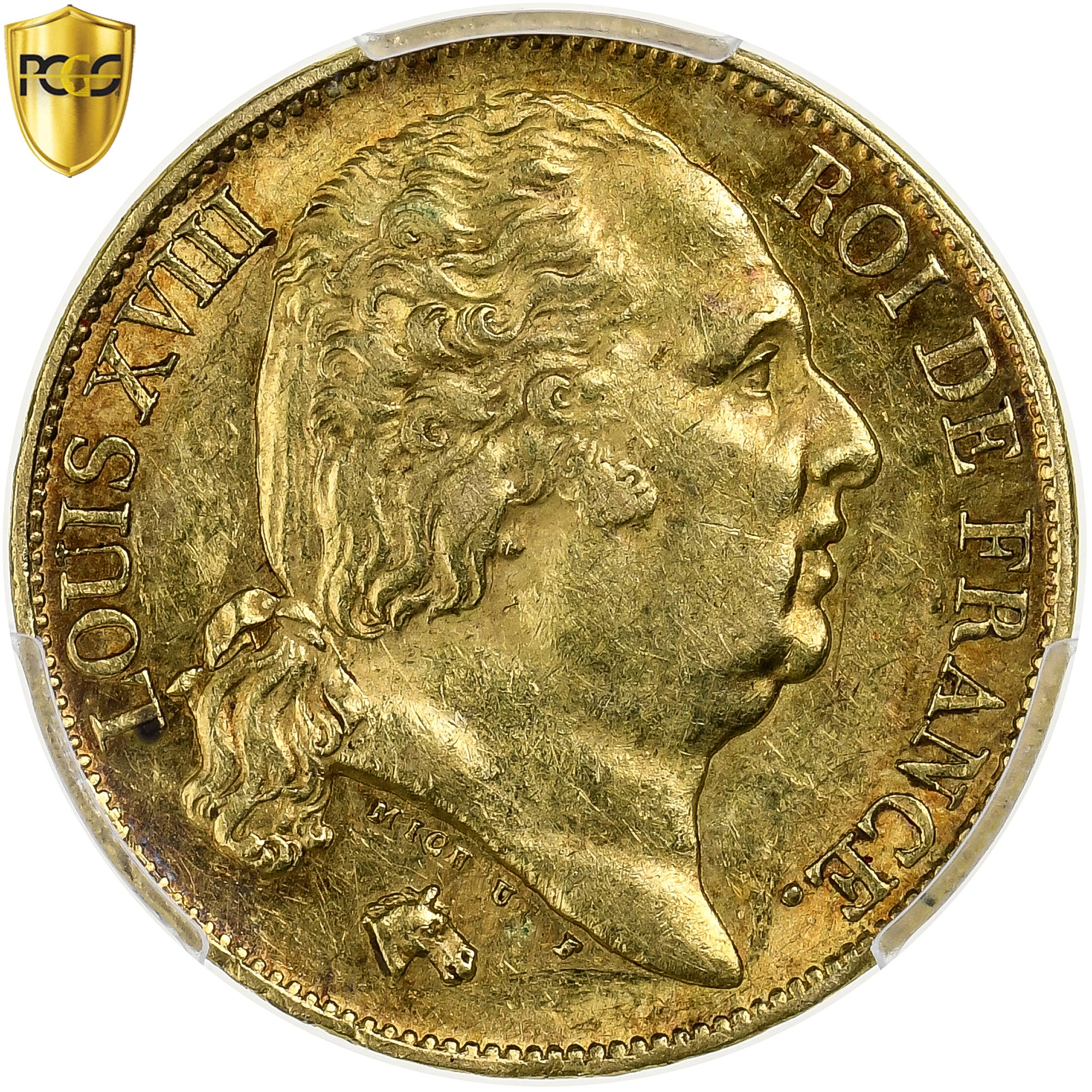 France, Louis XVIII, 20 Francs, 1817, Paris, Gold, PCGS, AU(55-58), Le