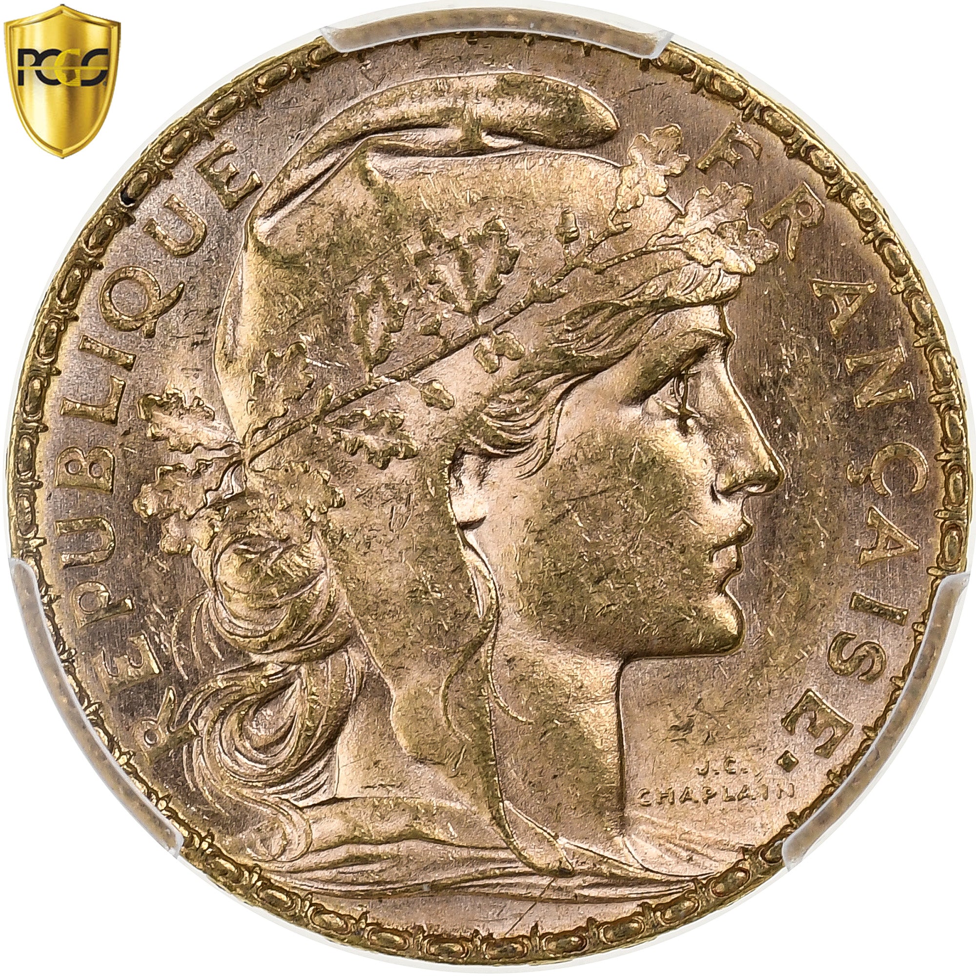 Francia, 20 Francs, Marianne, 1905, Paris, Oro, PCGS, SPL, Le Franc:F.534