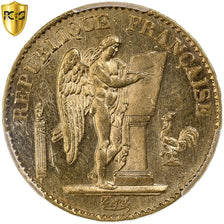 França, 20 Francs, Génie, 1875, Paris, Dourado, PCGS, MS(63), Le Franc:F.533