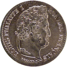 FRANCE, Louis-Philippe, 1/4 Franc, 1833, Paris, KM #740.1, AU(55-58), Silver,...