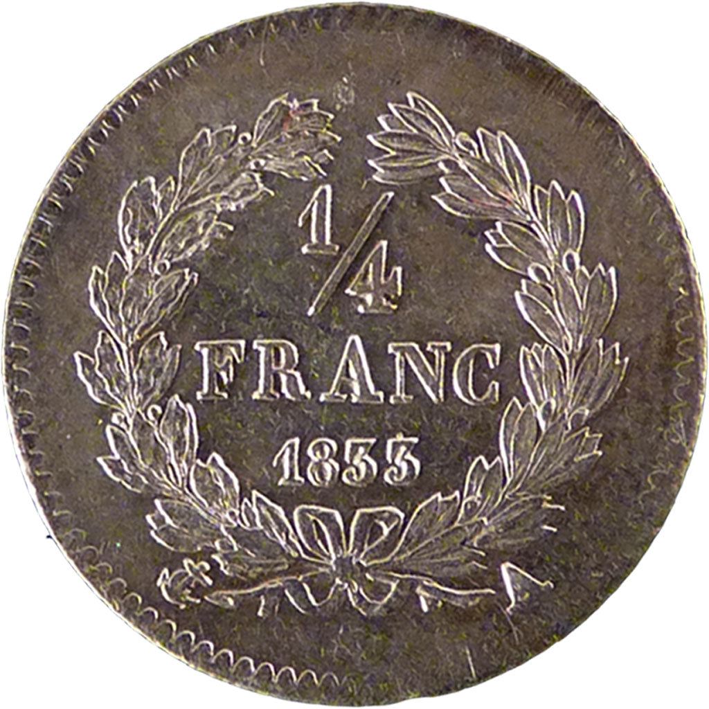 FRANCE, Louis-Philippe, 1/4 Franc, 1833, Paris, KM #740.1, AU(55-58), Silver,...