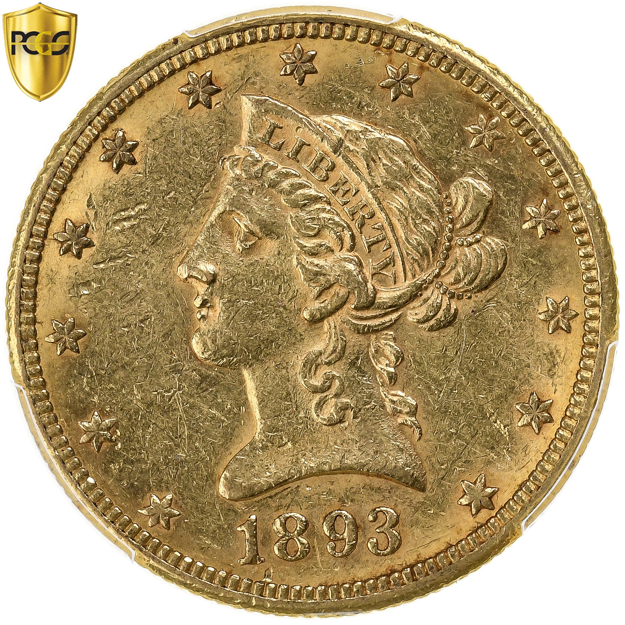 United States, $10, Eagle, Coronet Head, 1893, New Orleans, Gold, PCGS