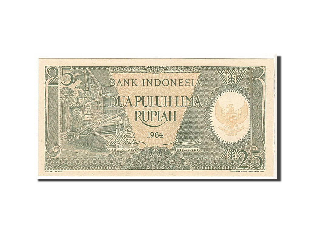 Geldschein, Indonesien, 25 Rupiah, 1964, KM:95a, UNZ
