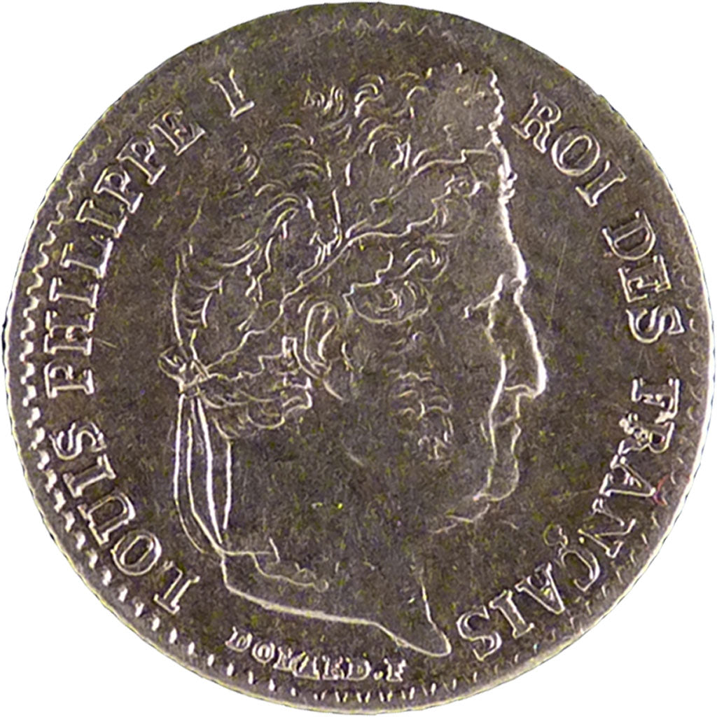 FRANCE, Louis-Philippe, 1/4 Franc, 1835, Paris, AU(50-53), Silver, Gadoury...