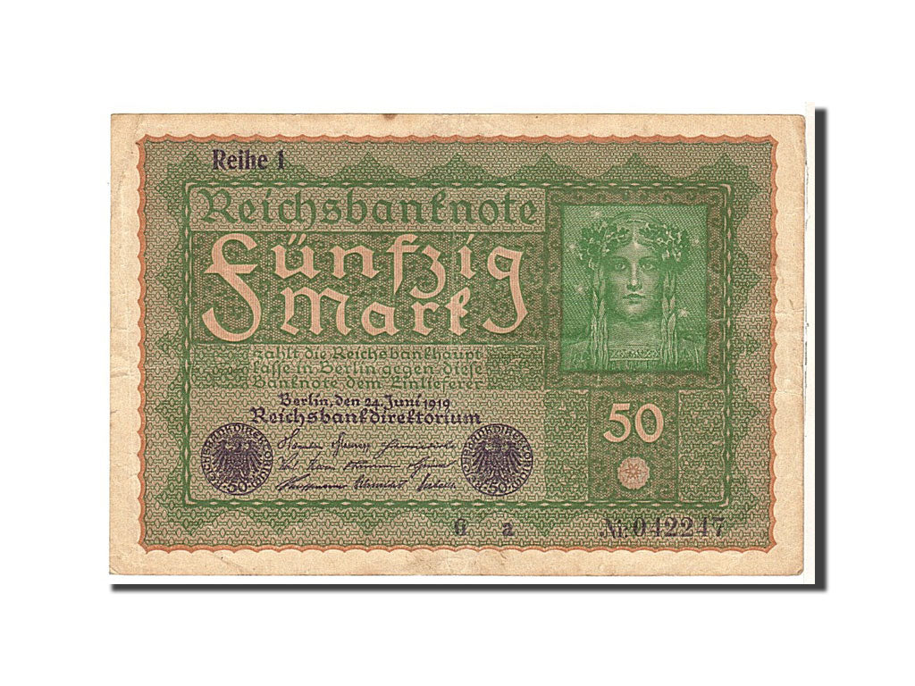 Billete, 50 Mark, 1919, Alemania, KM:66, MBC