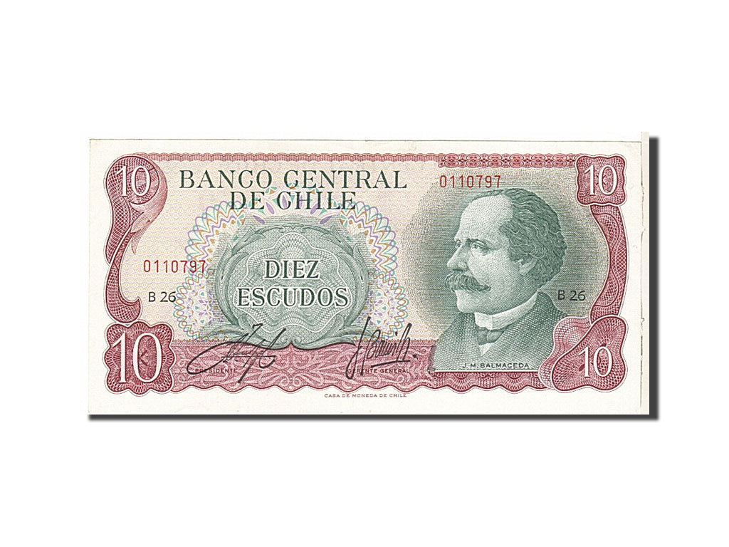 Banknote, Chile, 10 Escudos, 1967, KM:142Aa, AU(50-53)