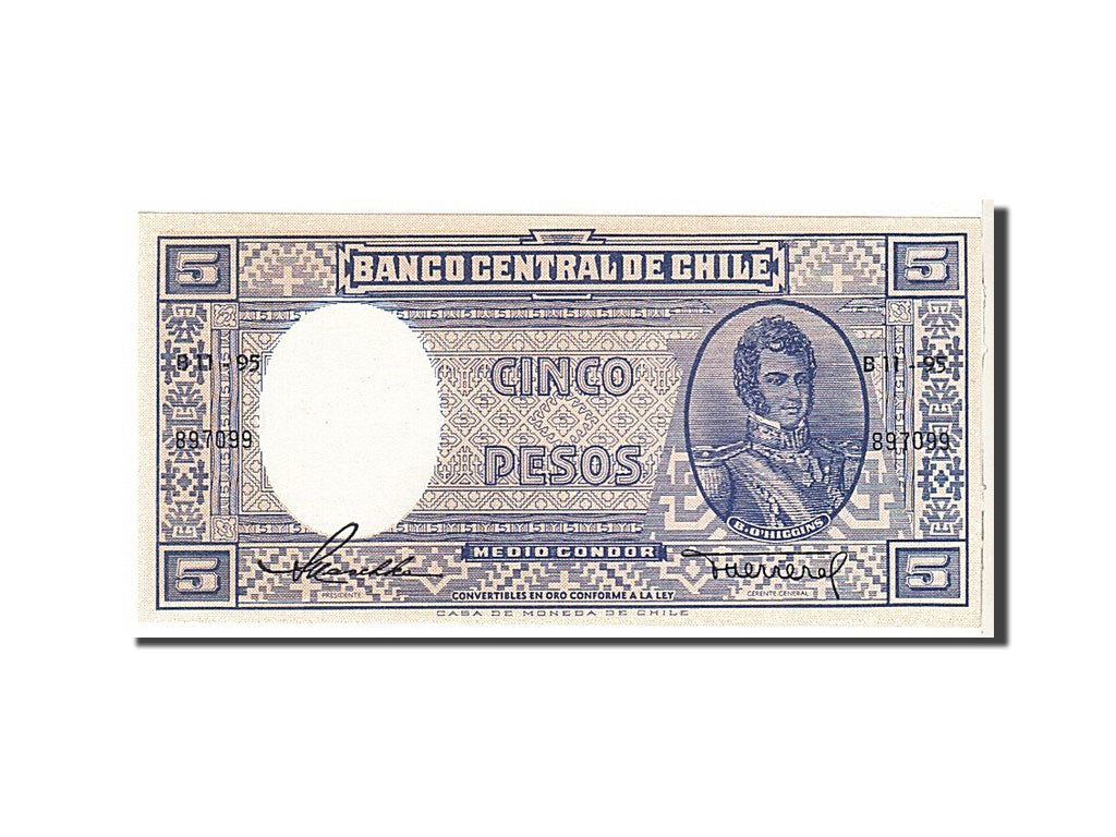 Chile, 5 Pesos = 1/2 Condor, 1958, KM #119, UNC(65-70), B1195897099