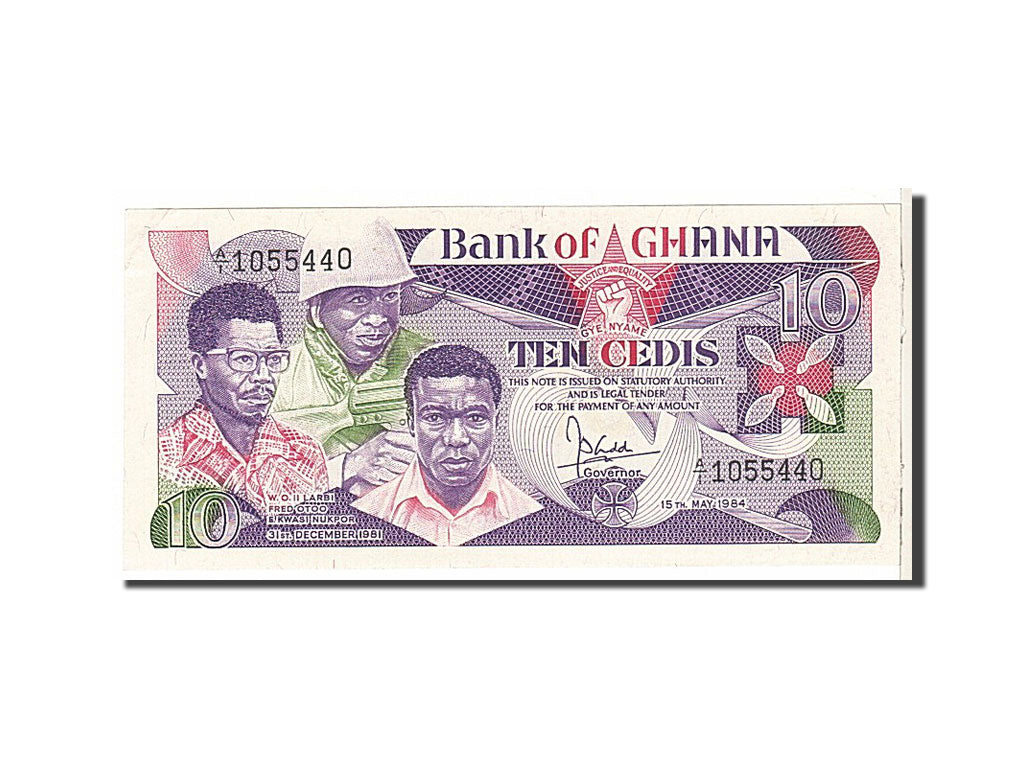 Banknote, Ghana, 10 Cedis, 1984, KM:23a, AU(55-58)