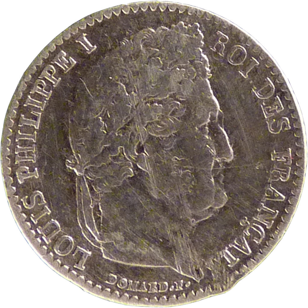 FRANCE, Louis-Philippe, 1/4 Franc, 1837, Paris, KM #740.1, VF(20-25), Silver,...
