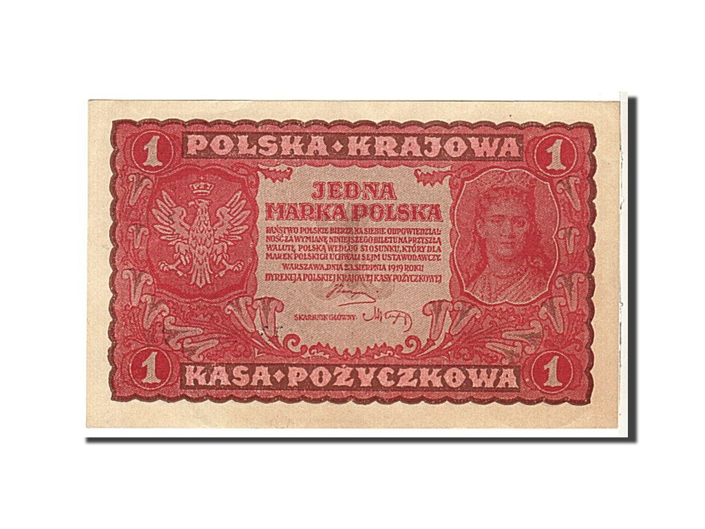 Poland, 1 Marka, 1919, KM #23, UNC(63), DW943830