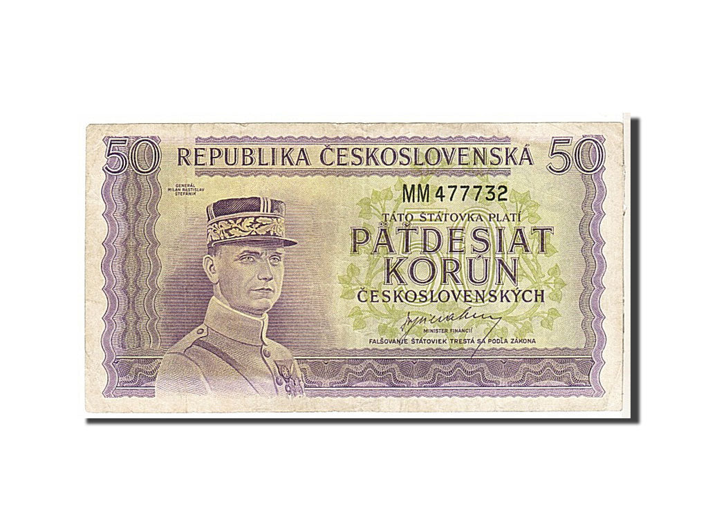 Czechoslovakia, 50 Korun, 1945, KM #62a, EF(40-45), MM477732
