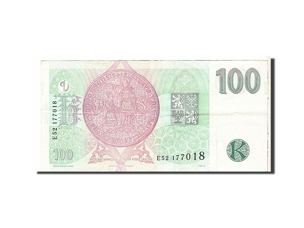 Czech Republic, 100 Korun, 1997, KM #18, EF(40-45), E52177018