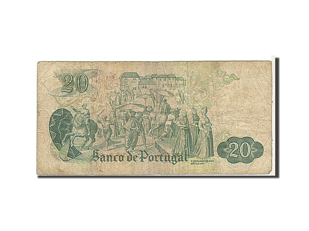 Banknote, Portugal, 20 Escudos, 1971, KM:173, VF(20-25)