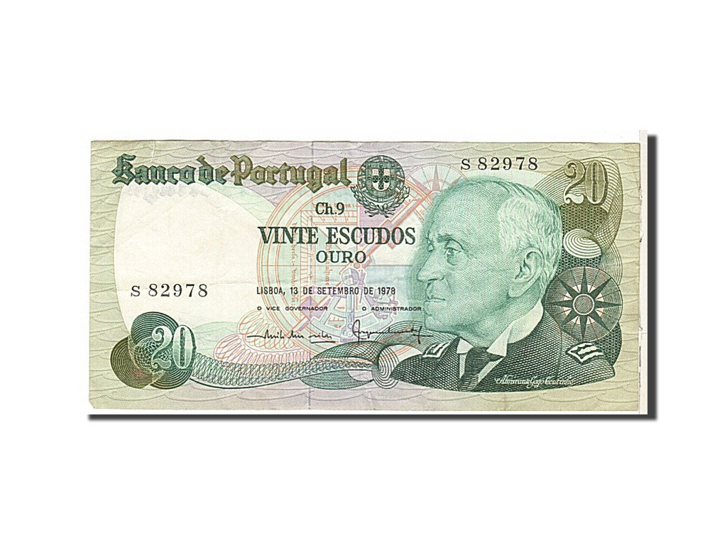 Banknote, Portugal, 20 Escudos, 1978, KM:176a, EF(40-45)