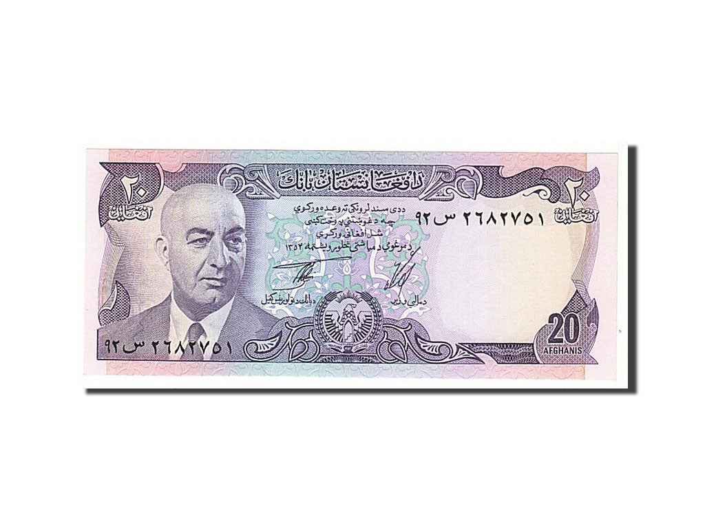 Banknote, Afghanistan, 20 Afghanis, 1973, KM:48a, UNC(65-70)