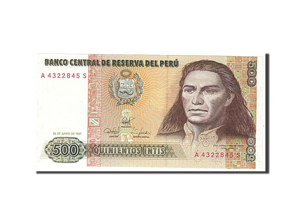 Banknote, Peru, 500 Intis, 1987, KM:134b, UNC(65-70)