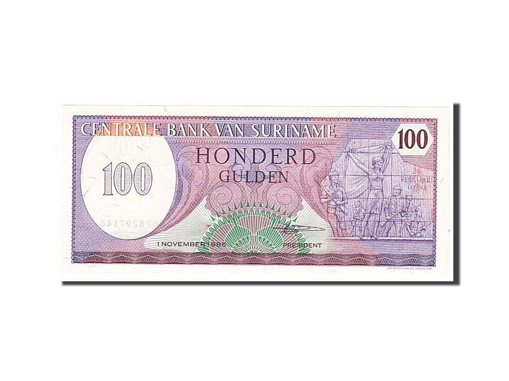 Geldschein, Suriname, 100 Gulden, 1985, UNZ