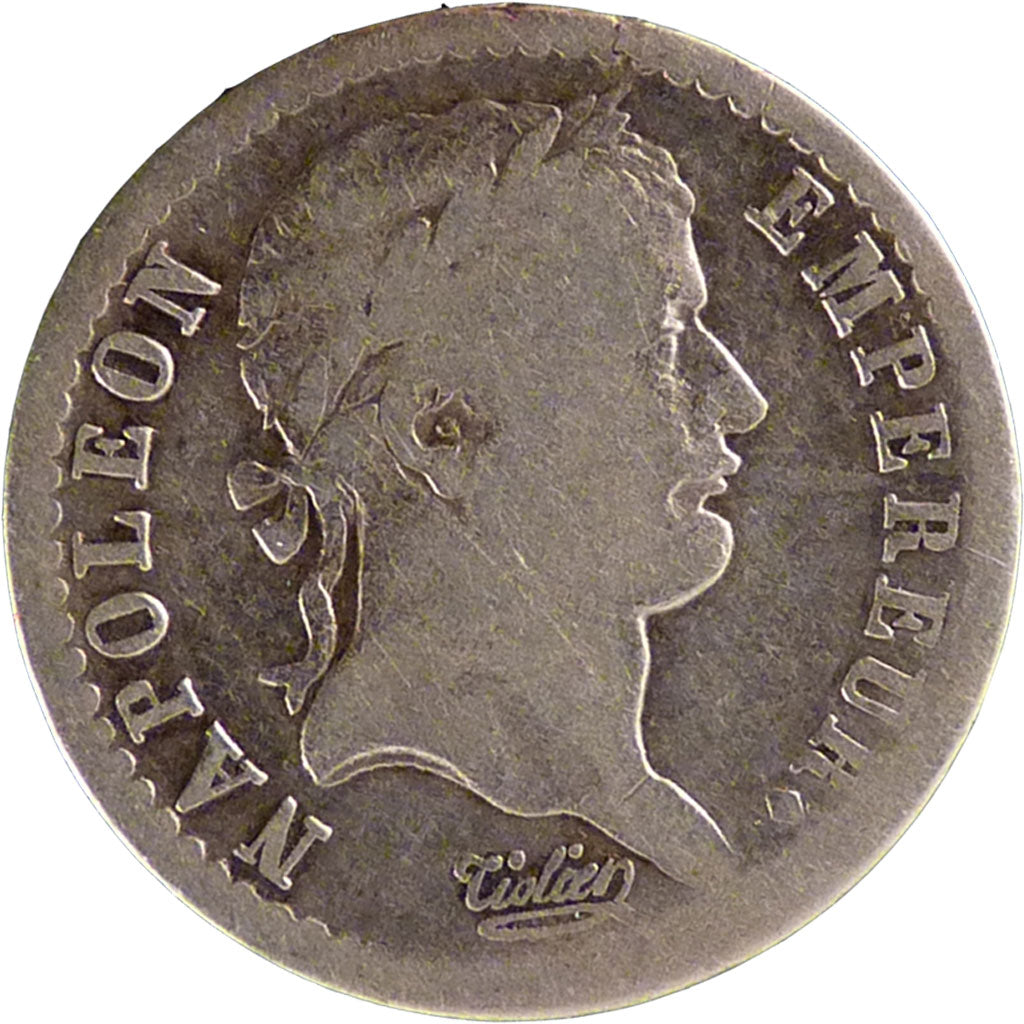 FRANCE, Demi Franc, 1808, Paris, VF(20-25), Silver, Gadoury #398, 2.40