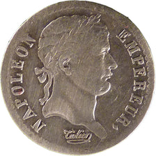 FRANCE, Napoléon I, 1/2 Franc, 1808, Lyon, KM #680.4, VF(30-35), Silver, Gadoury