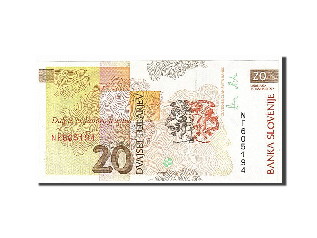 Banknote, Slovenia, 20 Tolarjev, 1992, KM:12a, UNC(65-70)