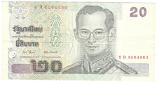 Biljet, Thailand, 20 Baht, 2003, Undated, KM:109, TTB