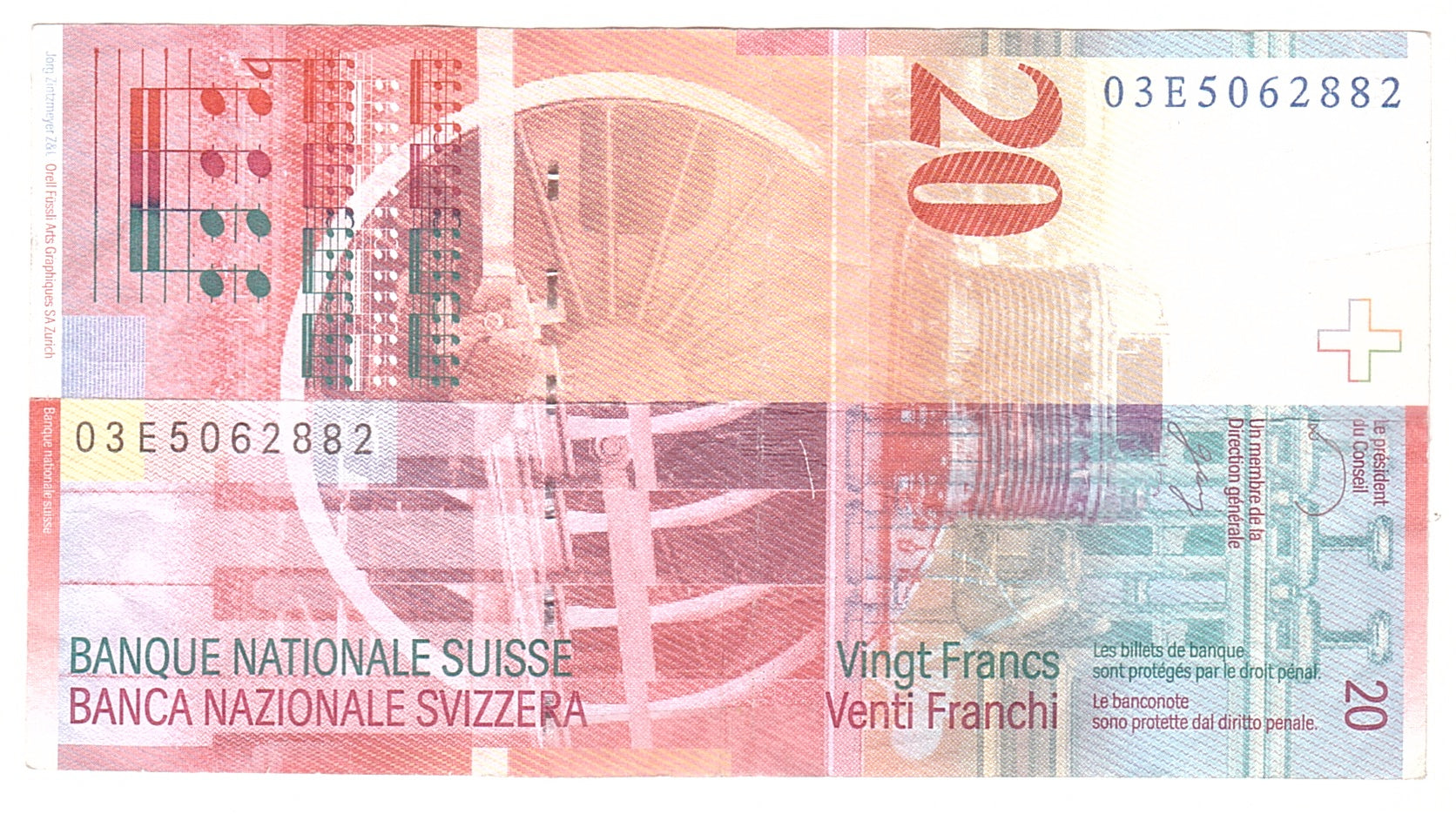Switzerland 20 Franken 1995 KM:68b  EF(40-45) 03E5062882