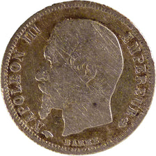 FRANCE, Napoléon III, 50 Centimes, 1860, Paris, KM #794.1, VG(8-10), Silver, G..