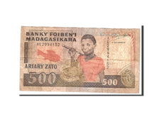 Banknote, Madagascar, 500 Francs = 100 Ariary, 1988, Undated, KM:71a, VF(20-25)