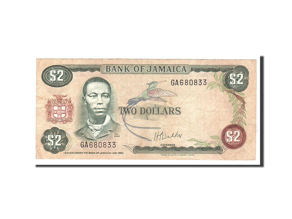 Banknote, Jamaica, 2 Dollars, 1976, Undated, KM:60b, EF(40-45)