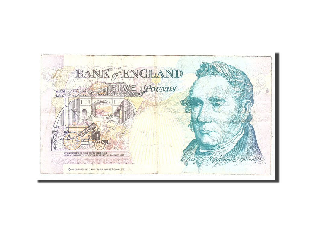 Great Britain, 5 Pounds, 1990, KM:382a, Undated, VF(20-25), S35121102