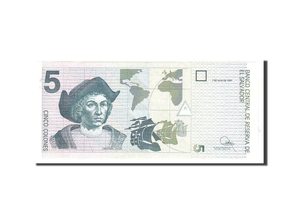 El Salvador, 5 Colones, 1997, KM:147a, 1997-04-18, UNC(65-70)