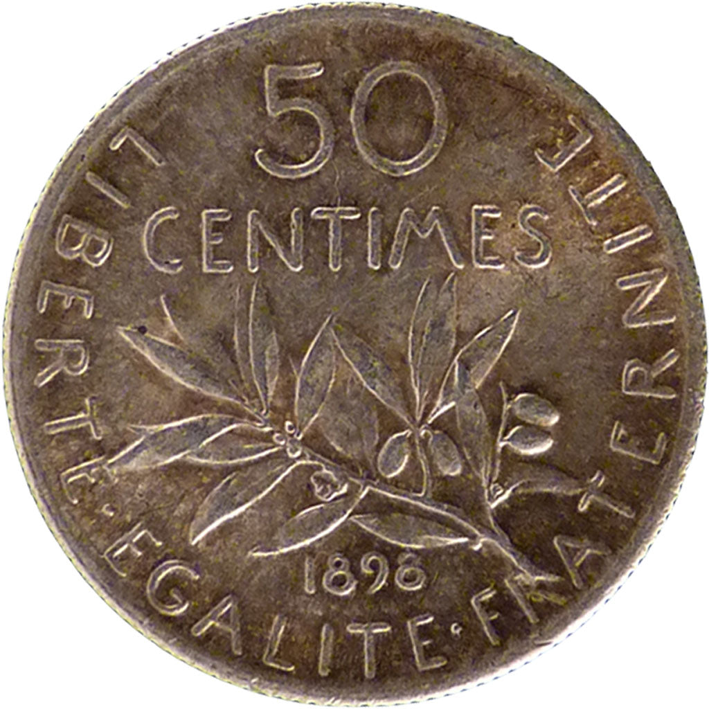 FRANCE, 50 Centimes, 1898, MS(60-62), Silver, Gadoury #420, 2.50