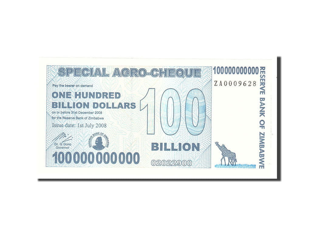 Zimbabwe, 100 Billion Dollars, 2008, 2008-07-01, KM:64, UNC(65-70)