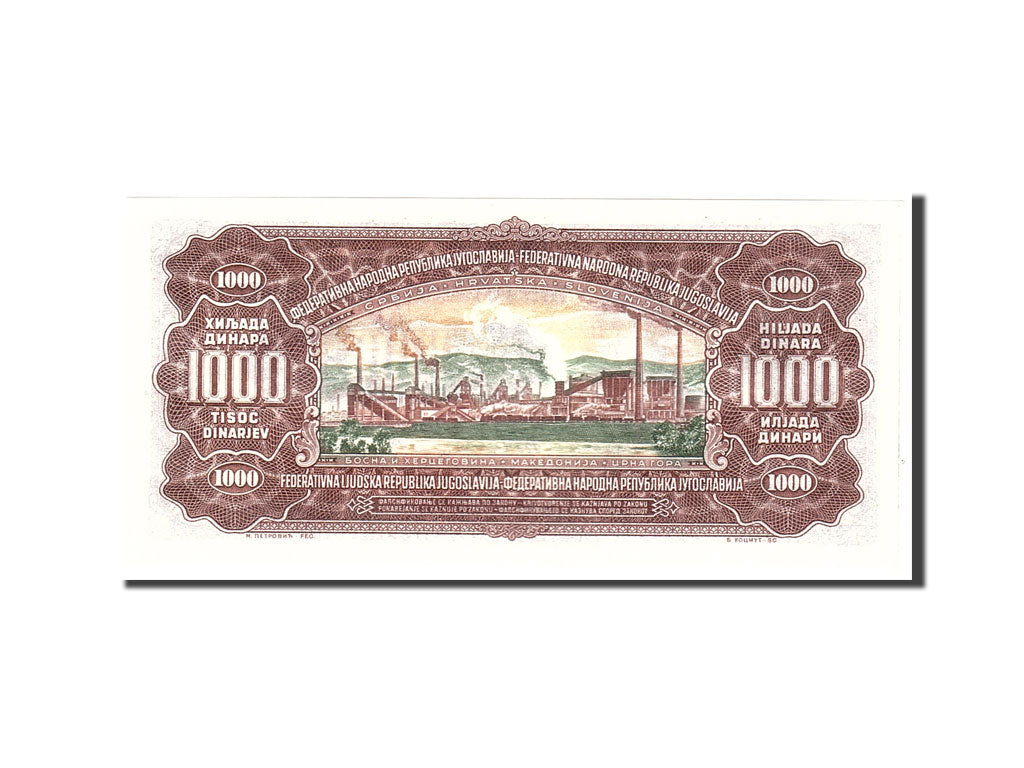 Yugoslavia, 1000 Dinara, 1955, 1955-05-01, KM:71a, UNC(65-70)