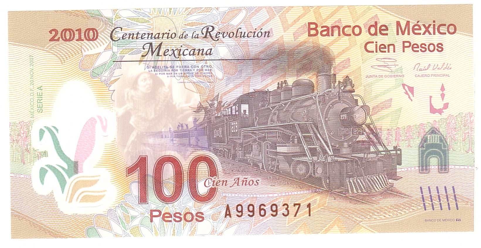 Mexico, 100 Pesos, 2010, Undated, KM:128a, UNC(65-70)