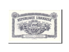 Lebanon, 5 Piastres, 1944, KM:38, 1944-02-15, AU(55-58)