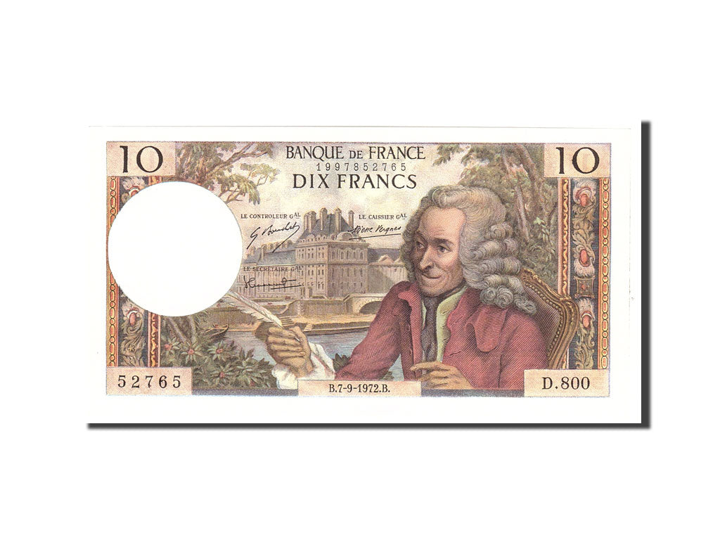 France, 10 Francs, 1972, KM:147d, 1972-09-07, UNC(63), Fayette:62.58