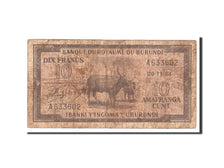 Burundi, 10 Francs, 1964, 1964-11-20, KM:9, VG(8-10)