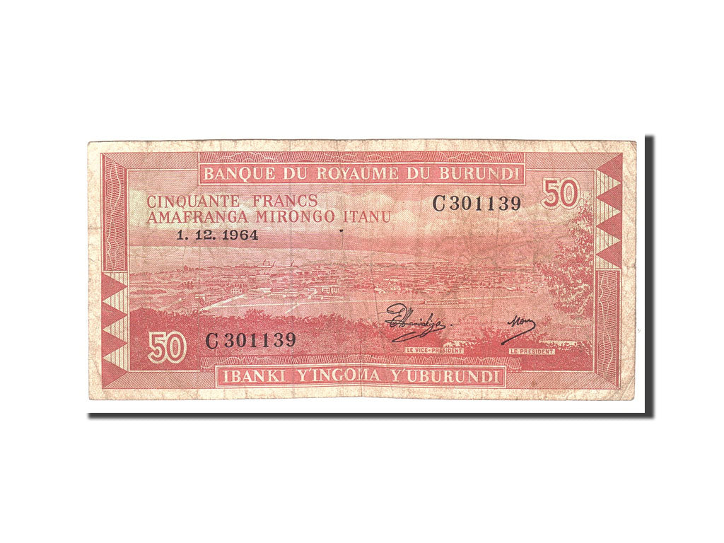 Burundi, 50 Francs, 1964, 1964-12-01, KM:11a, VF(20-25)